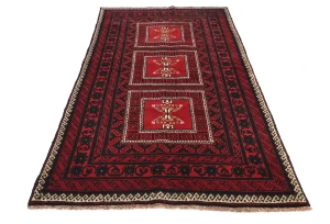 Vintage Red Tribal 4X7 Balouch Persian Rug