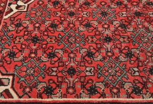 Vintage Bittersweet Red Floral Tribal 3'7X6'0 Hamedan Persian Rug