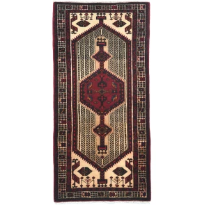 Vintage Red Tribal 3X7 Meshkin Persian Rug