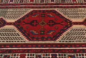 Vintage Red Tribal 3X7 Meshkin Persian Rug