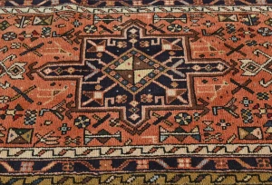 Vintage Tribal Reddish Orange 2'3 X 12'9 Karajeh Persian Runner Rug