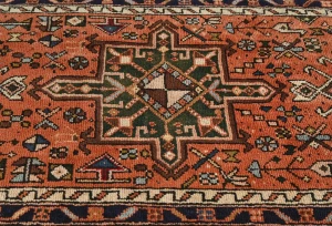 Vintage Tribal Reddish Orange 2'3 X 12'9 Karajeh Persian Runner Rug