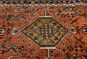 Vintage Tribal Reddish Orange 2'3 X 12'9 Karajeh Persian Runner Rug