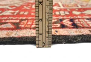 Vintage Red Geometric 2'6 X 9'4 Karajeh Persian Runner Rug
