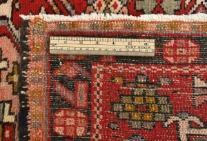 Vintage Red Geometric 2'6 X 9'4 Karajeh Persian Runner Rug