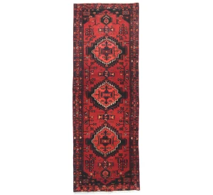 Vintage Red Floral Tribal 3'5X9'10 Hamedan Persian Rug