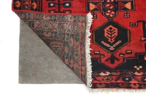 Vintage Red Floral Tribal 3'5X9'10 Hamedan Persian Rug