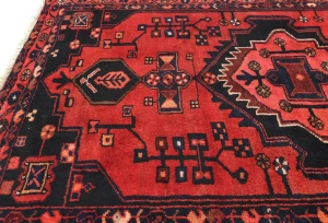 Vintage Red Floral Tribal 3'5X9'10 Hamedan Persian Rug