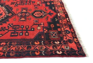 Vintage Red Floral Tribal 3'5X9'10 Hamedan Persian Rug