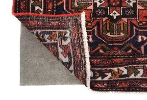 Vintage Purple-navy Floral 3'6X9'6 Hamedan Persian Runner Rug