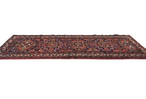 Vintage Purple-navy Floral 3'6X9'6 Hamedan Persian Runner Rug