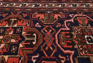 Vintage Purple-navy Floral 3'6X9'6 Hamedan Persian Runner Rug
