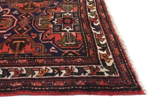 Vintage Purple-navy Floral 3'6X9'6 Hamedan Persian Runner Rug
