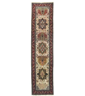 Vintage Cream Floral 3X12 Tabriz Persian Runner Rug
