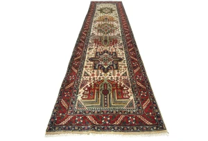 Vintage Cream Floral 3X12 Tabriz Persian Runner Rug