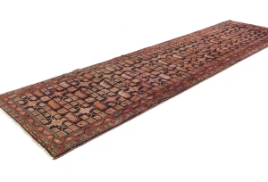Vintage Plum Allover Tribal 3x10 Hamedan Persian Rug