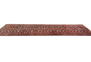 Vintage Plum Allover Tribal 3x10 Hamedan Persian Rug