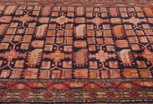 Vintage Plum Allover Tribal 3x10 Hamedan Persian Rug