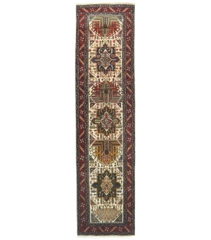 Vintage Cream Floral 3X12 Tabriz Persian Runner Rug