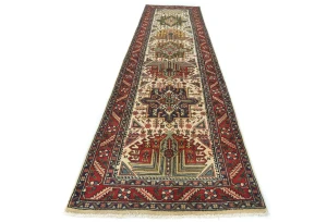 Vintage Cream Floral 3X12 Tabriz Persian Runner Rug