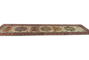Vintage Cream Floral 3X12 Tabriz Persian Runner Rug