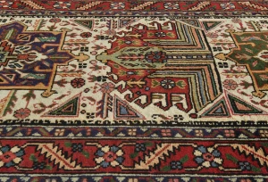 Vintage Cream Floral 3X12 Tabriz Persian Runner Rug