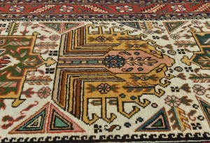 Vintage Cream Floral 3X12 Tabriz Persian Runner Rug