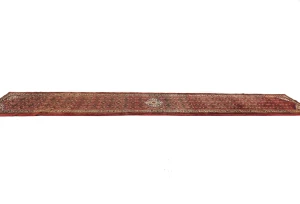 Semi Antique Red Floral Tribal 3x16 Hamedan Persian Rug
