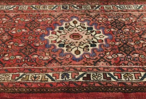 Semi Antique Red Floral Tribal 3x16 Hamedan Persian Rug