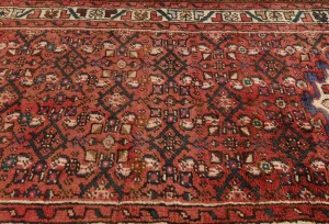 Semi Antique Red Floral Tribal 3x16 Hamedan Persian Rug