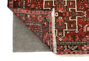 Vintage Red Geometric 3X9 Karajeh Persian Runner Rug