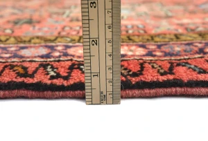 Vintage Red Geometric 2'6 X 12'3 Karajeh Persian Runner Rug