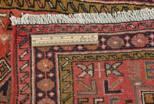 Vintage Red Geometric 2'6 X 12'3 Karajeh Persian Runner Rug