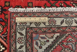 Vintage Red Floral Tribal 3X19 Hamedan Persian Runner Rug