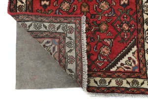 Vintage Red Floral Tribal 3X19 Hamedan Persian Runner Rug