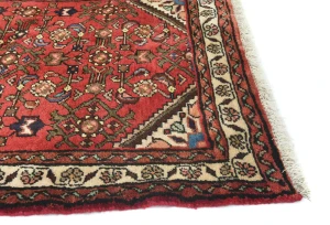 Vintage Red Floral Tribal 3X19 Hamedan Persian Runner Rug