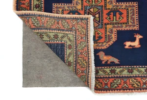 Vintage Purple-navy Tribal 3X11 Ardabil Persian Runner Rug