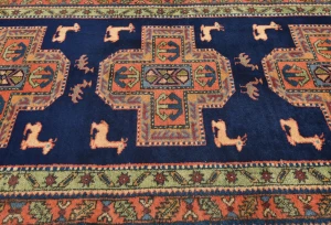 Vintage Purple-navy Tribal 3X11 Ardabil Persian Runner Rug