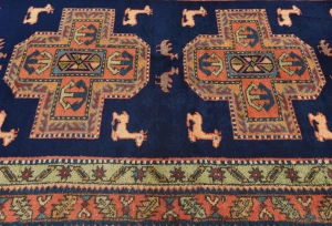 Vintage Purple-navy Tribal 3X11 Ardabil Persian Runner Rug