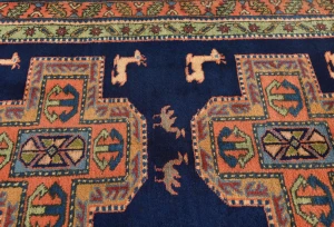 Vintage Purple-navy Tribal 3X11 Ardabil Persian Runner Rug
