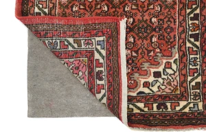 Vintage Bittersweet Red Geometric 2'8X16'4 Hamedan Persian Runner Rug