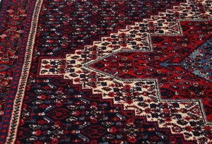 Vintage Geometric Plum 4X5'5 Bidjar Persian Rug