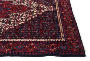 Vintage Geometric Plum 4X5'5 Bidjar Persian Rug