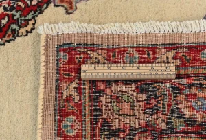 Semi Antique Cream Traditional 4'8X6'2 Mashad Persian Rug