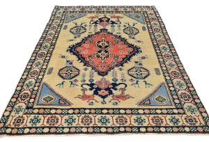 Vintage Red Pictoral Traditional 4X6 Tabriz Persian Rug