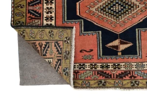 Vintage Coral Tribal 4'6X7 Meshkin Persian Rug