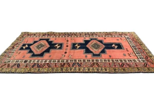 Vintage Coral Tribal 4'6X7 Meshkin Persian Rug