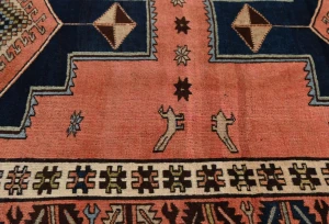 Vintage Coral Tribal 4'6X7 Meshkin Persian Rug