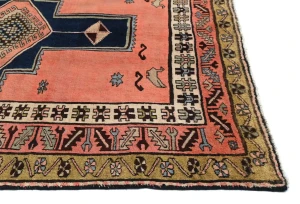 Vintage Coral Tribal 4'6X7 Meshkin Persian Rug