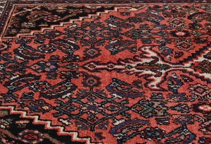 Vintage Bittersweet Red Floral Tribal 4'4X6'11 Hamedan Persian Rug